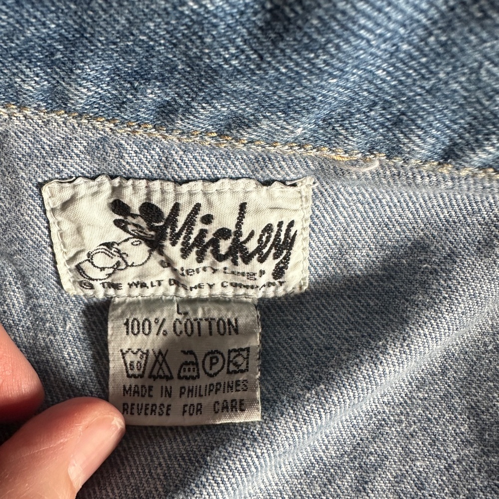Vtg 90s Jerry Leigh x Walt Disney Co Mickey & Minnie Embroidered Denim Vest, L - Picture 4 of 10